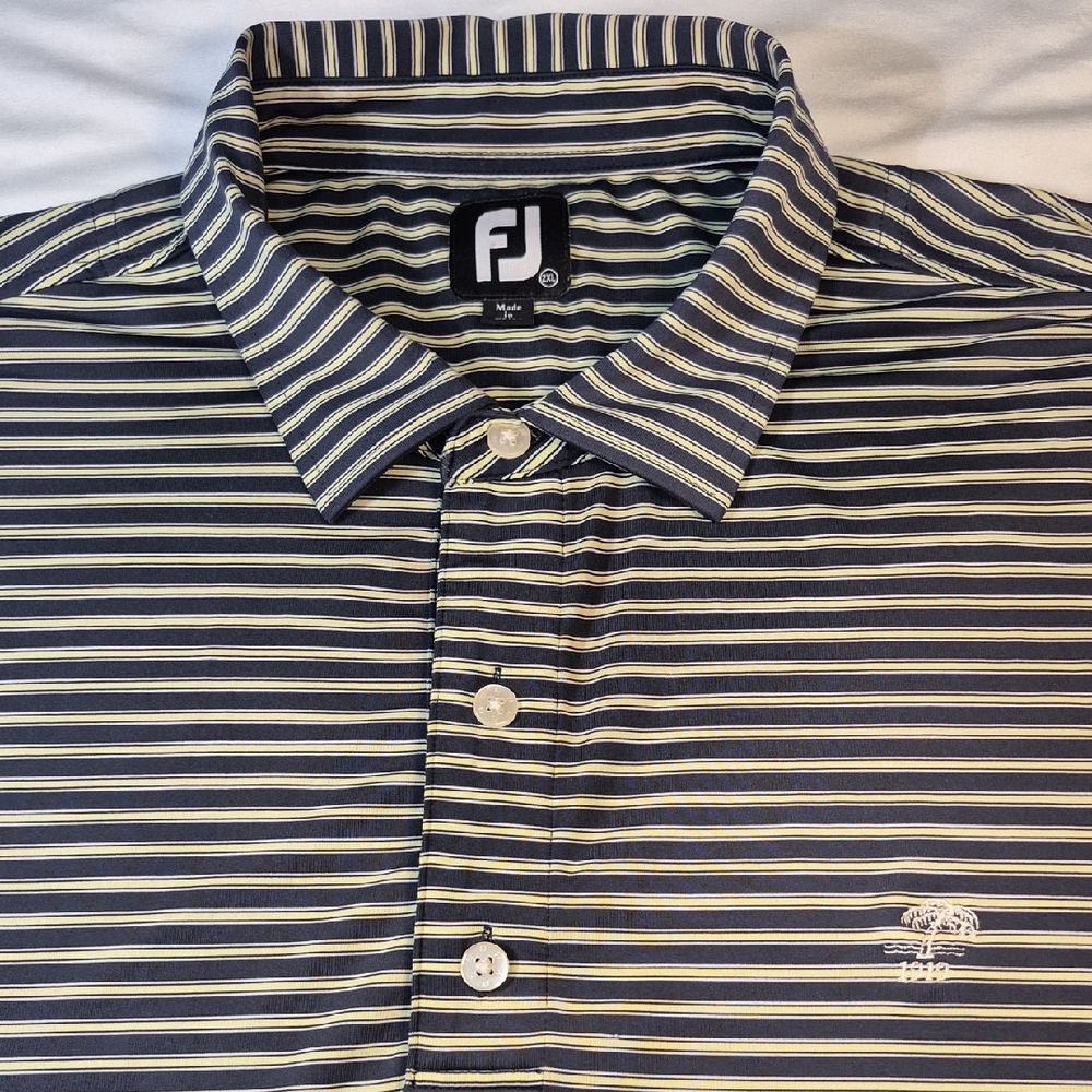 FootJoy Golf Green and Black Polo Shirt Classic Stripes